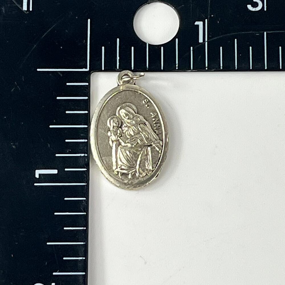 Patron Saint Anna Italian Medal Pendant Charm Catholic Religious Sacred Vintage